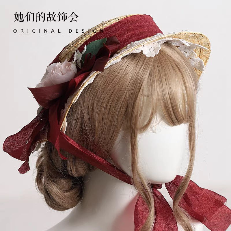 お花とリボンの麦わら帽子 全11色