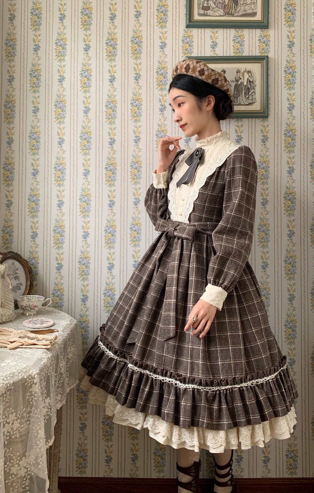 [Pre-order] British Classical Lolita Warm Check Dress