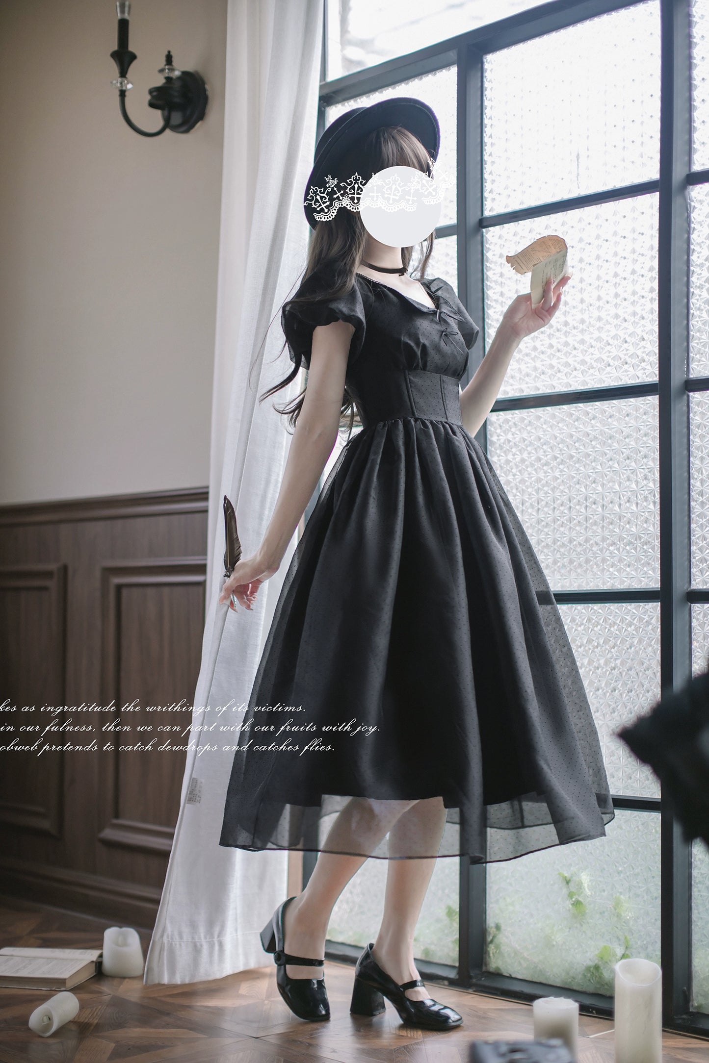 Eternal Nocturne French Retro Black Dress