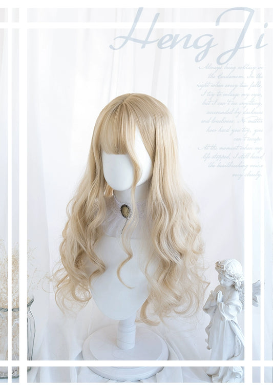 Lolita wig, blonde hair, long curls