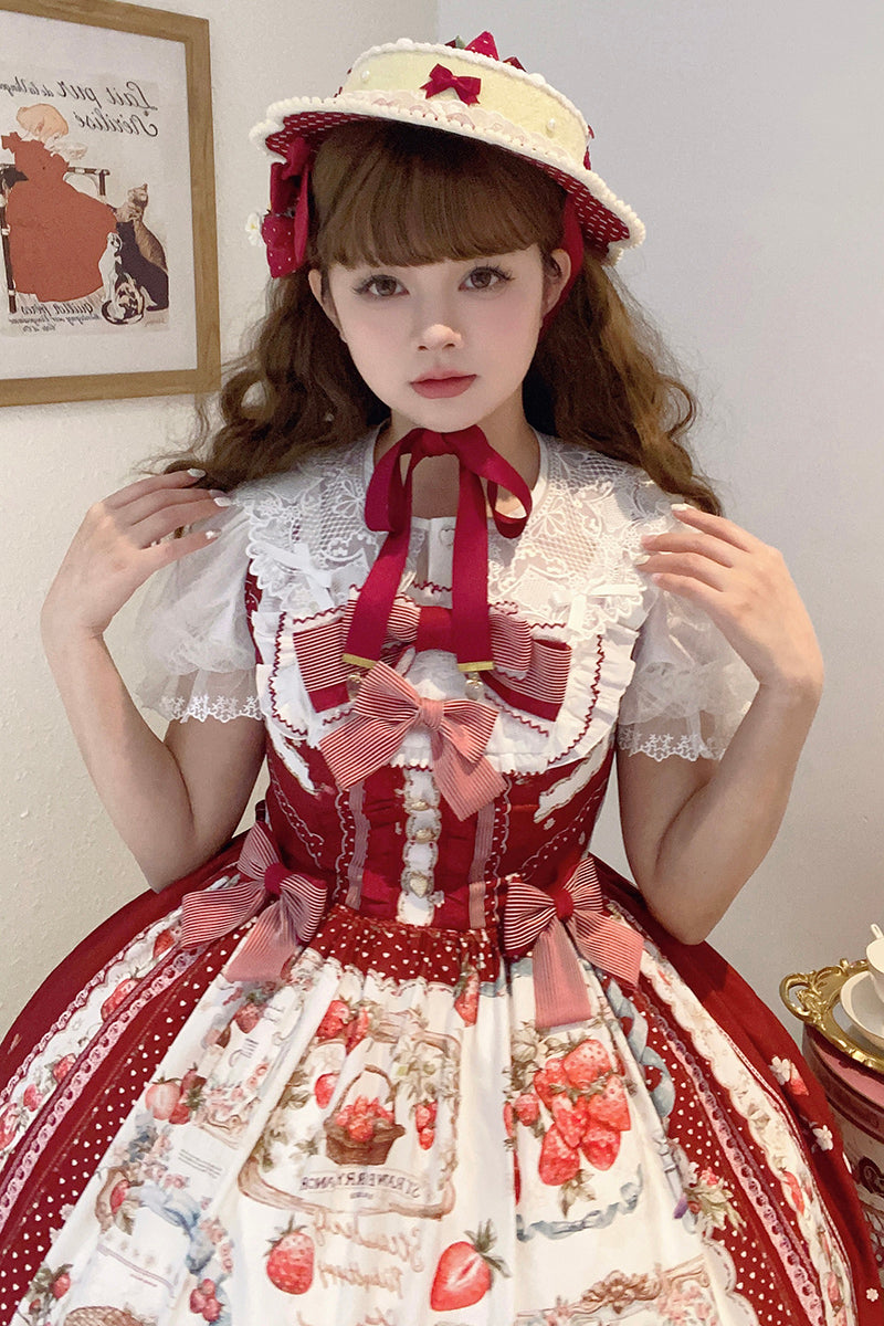 Strawberry Manor プリントジャンパースカート