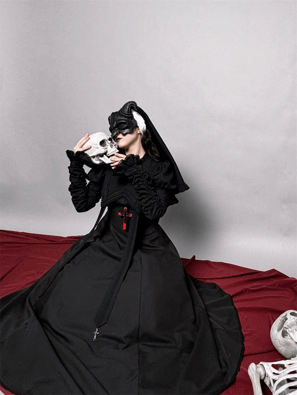 [Pre-orders available until 10/16] Pray on a Moonlight Night Dress, Black, Long Length