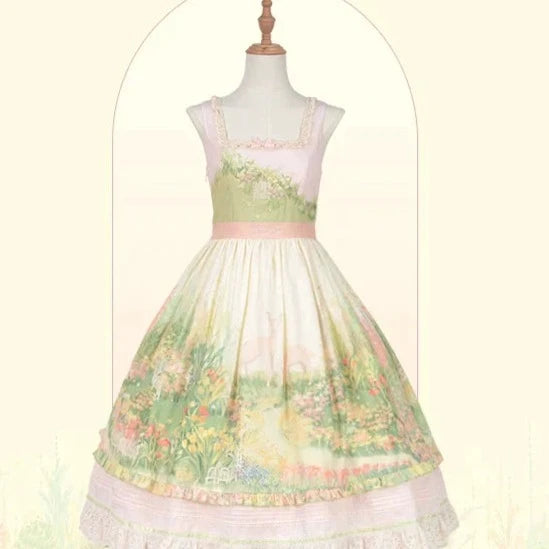 【再販・受注予約2/12まで】Fragrant Grass プリントジャンパースカート