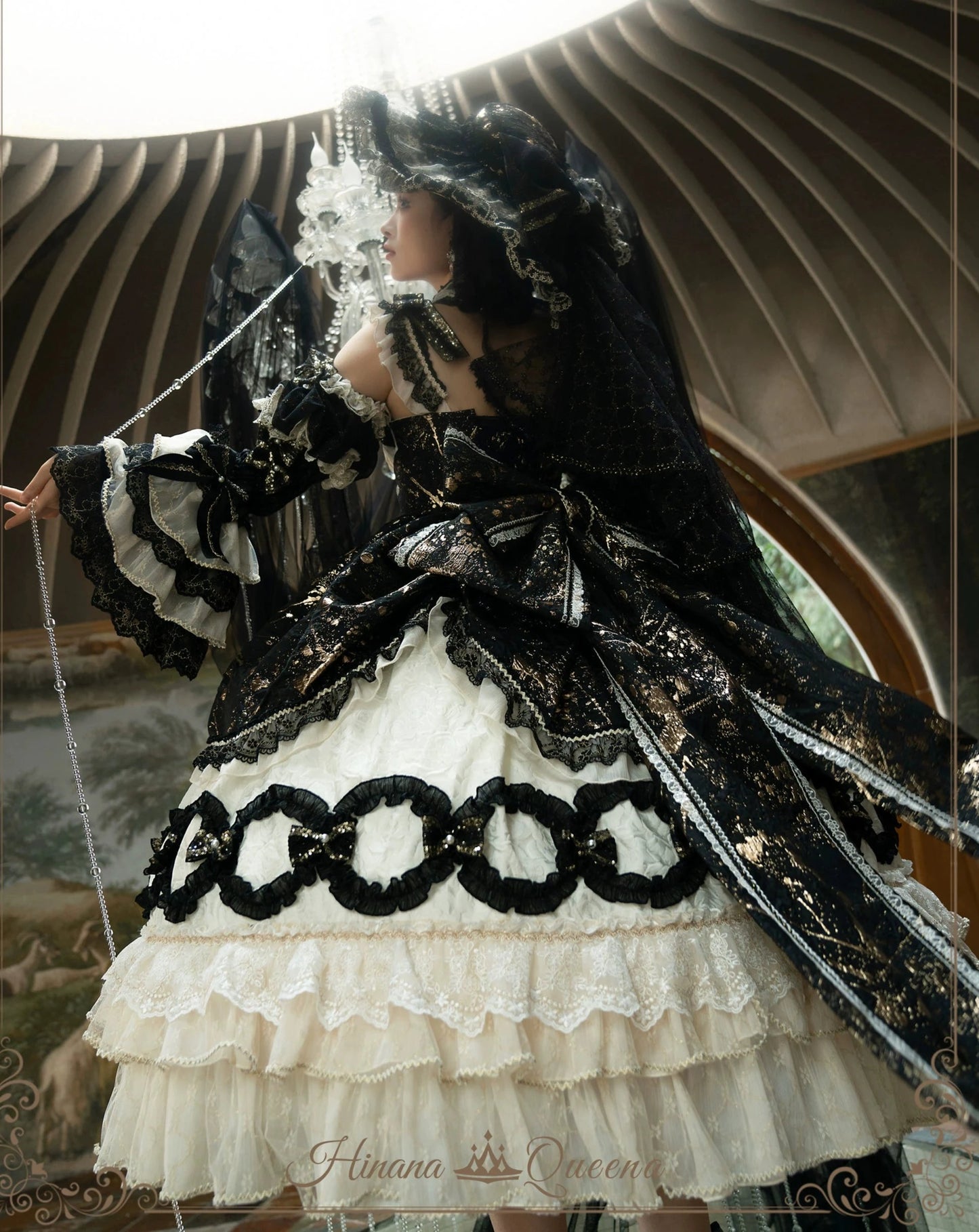 [Sale period ended] Find Brilliant Blossom Lace Bride Dress - Black