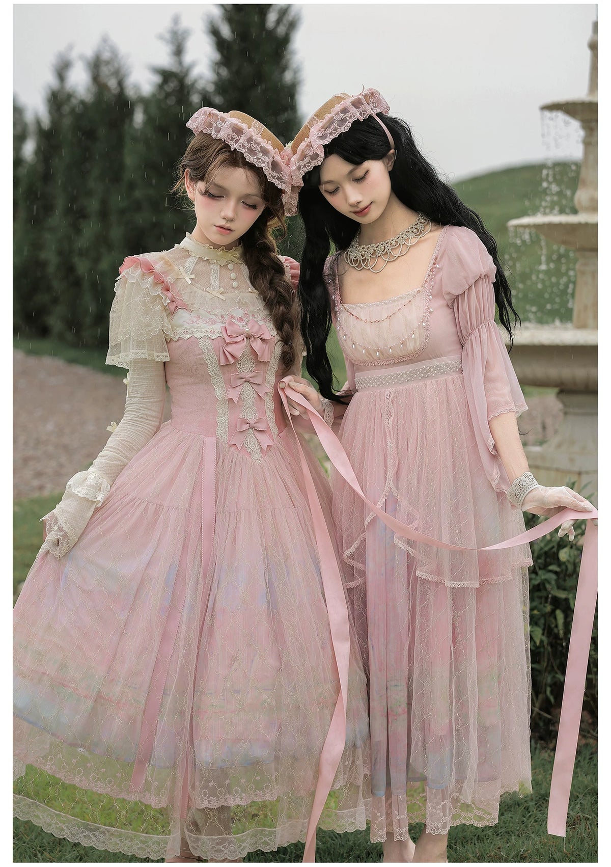 Spring in Giverny 油絵プリントジャンパースカート