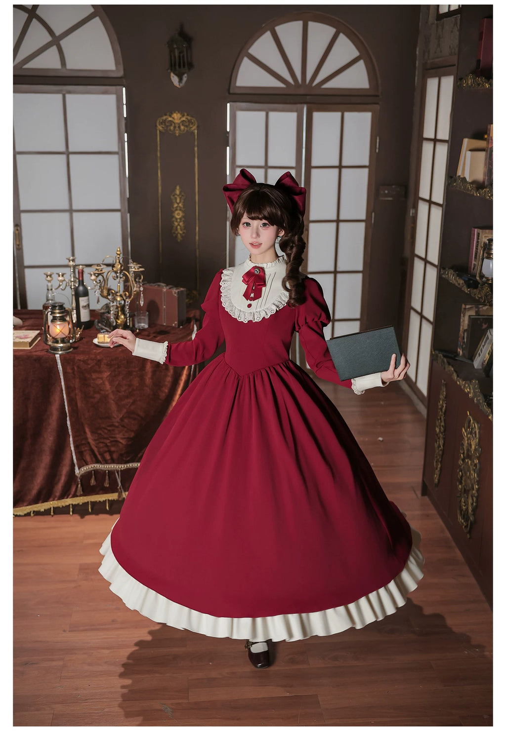 Rita メイド風クラシカルエプロン・カチューシャ付きワンピース