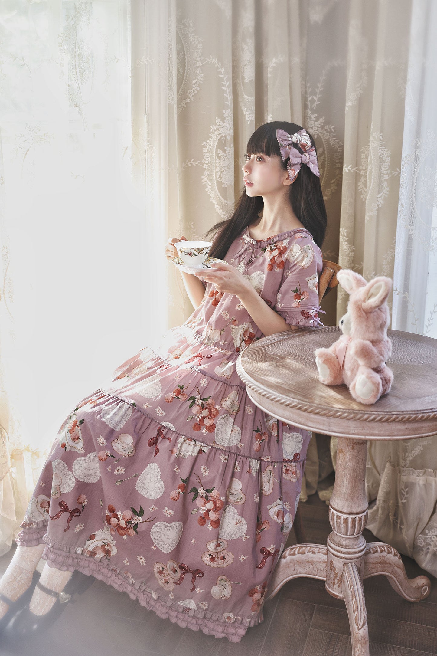 【受注予約1/22まで】Litchi Tea プリントワンピース