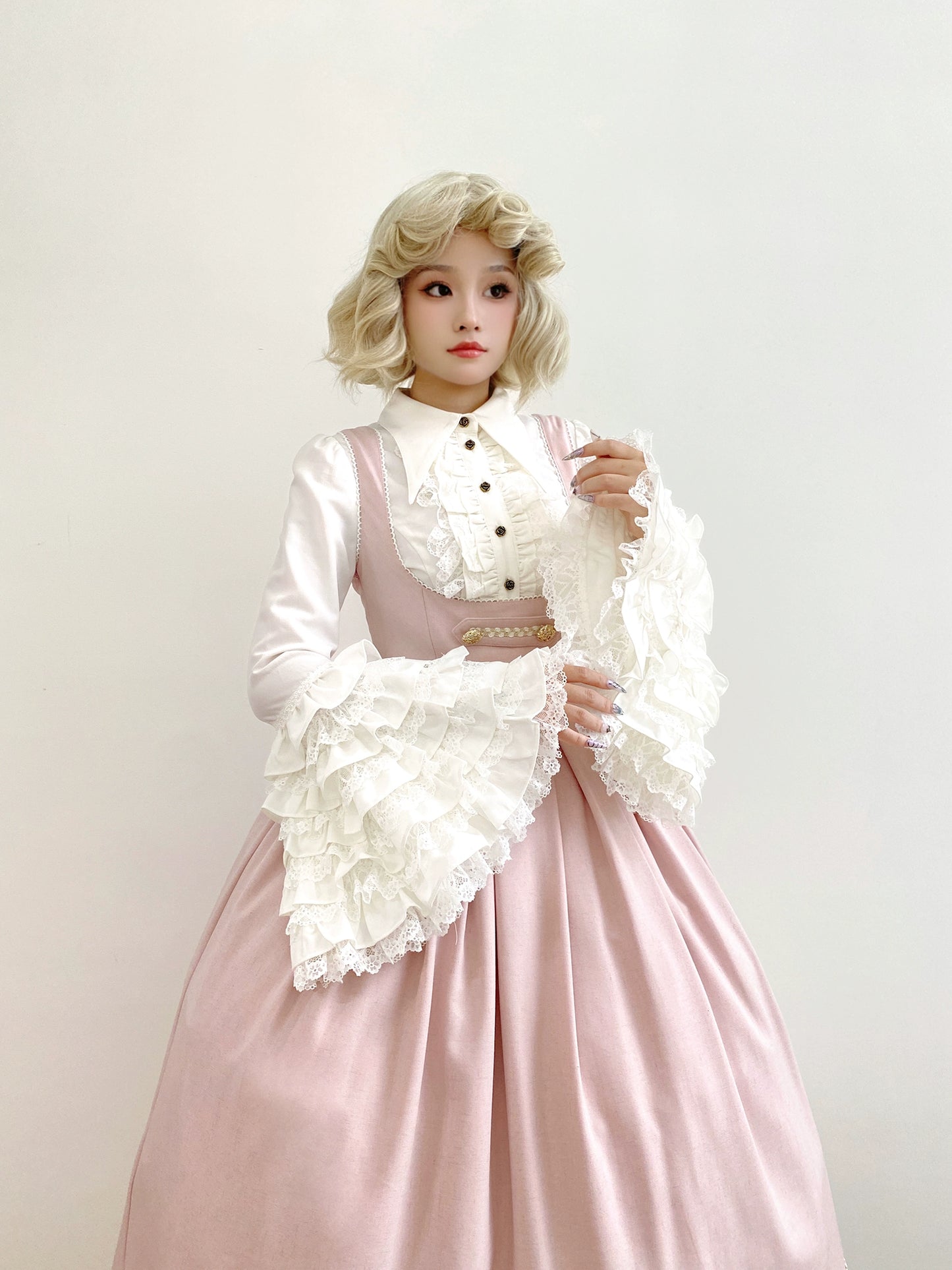 [Pre-orders available until 9/29] Bright Moon Corset Jumper Skirt, Plain Type [Pink]