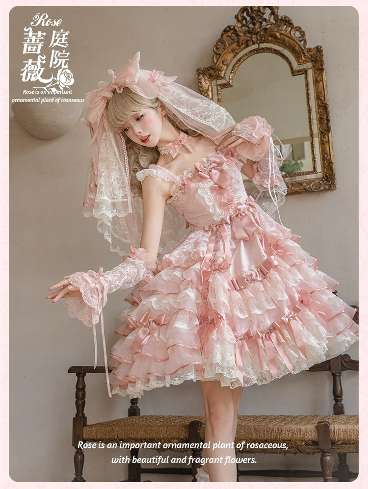 [Pre-orders available until 10/16] Rose Courtyard lace and ribbon jumper skirt