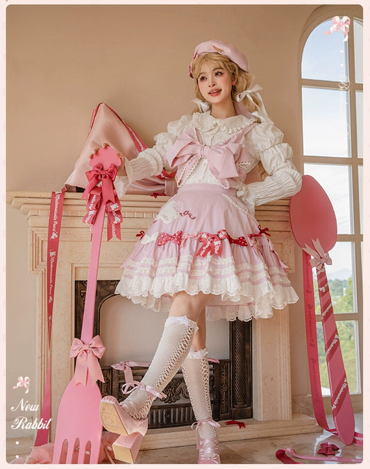 【受注予約6/11まで】Bow Rabbit リボンのサスペンダースカート