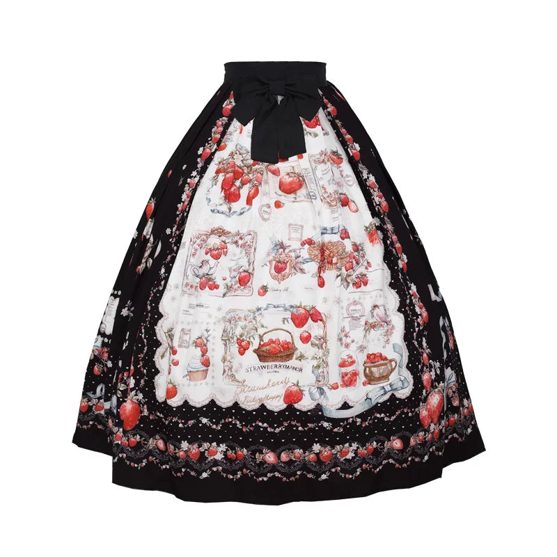 【受注予約10/29まで】Strawberry Manor プリントスカート・ロング丈
