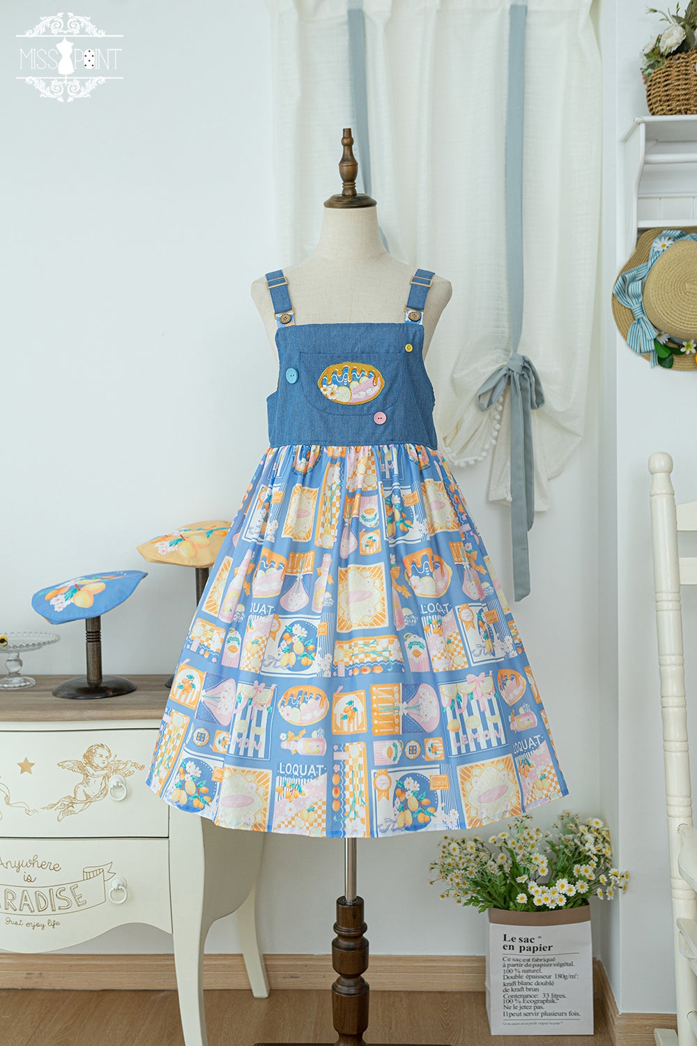 Loquat and Lemon suspender jumper skirt