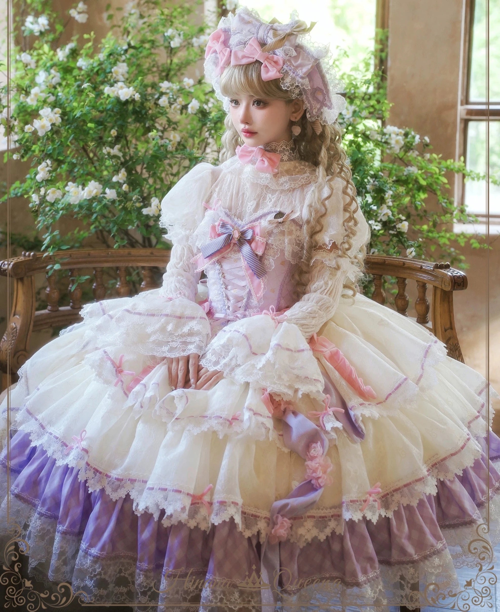 【再販・受注予約8/8まで】Dream Alice ラグジュアリーセットアップ／パープル／ショート丈