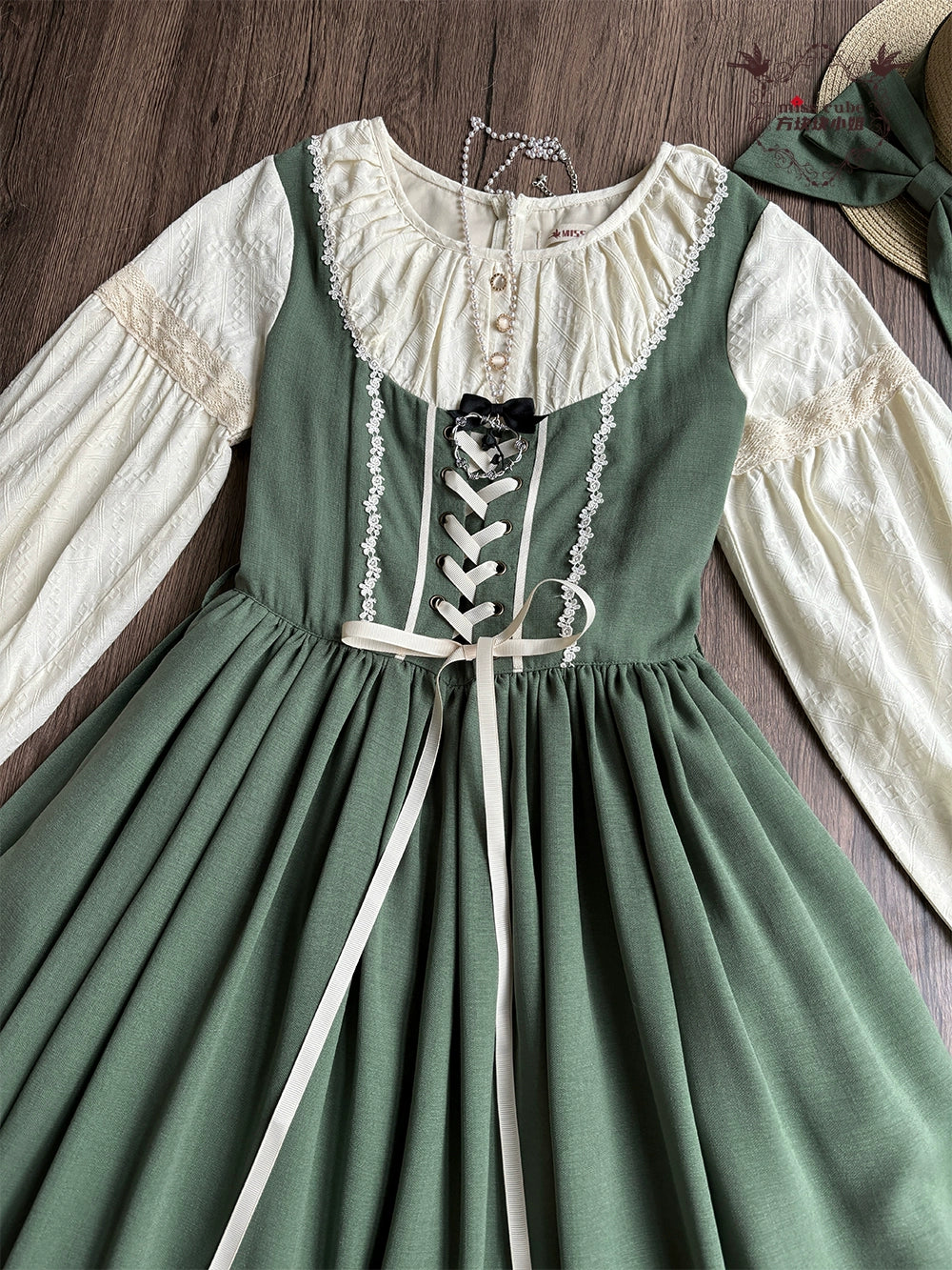 【予約販売】Sketch Wild Rose ドッキングワンピース 無地タイプ