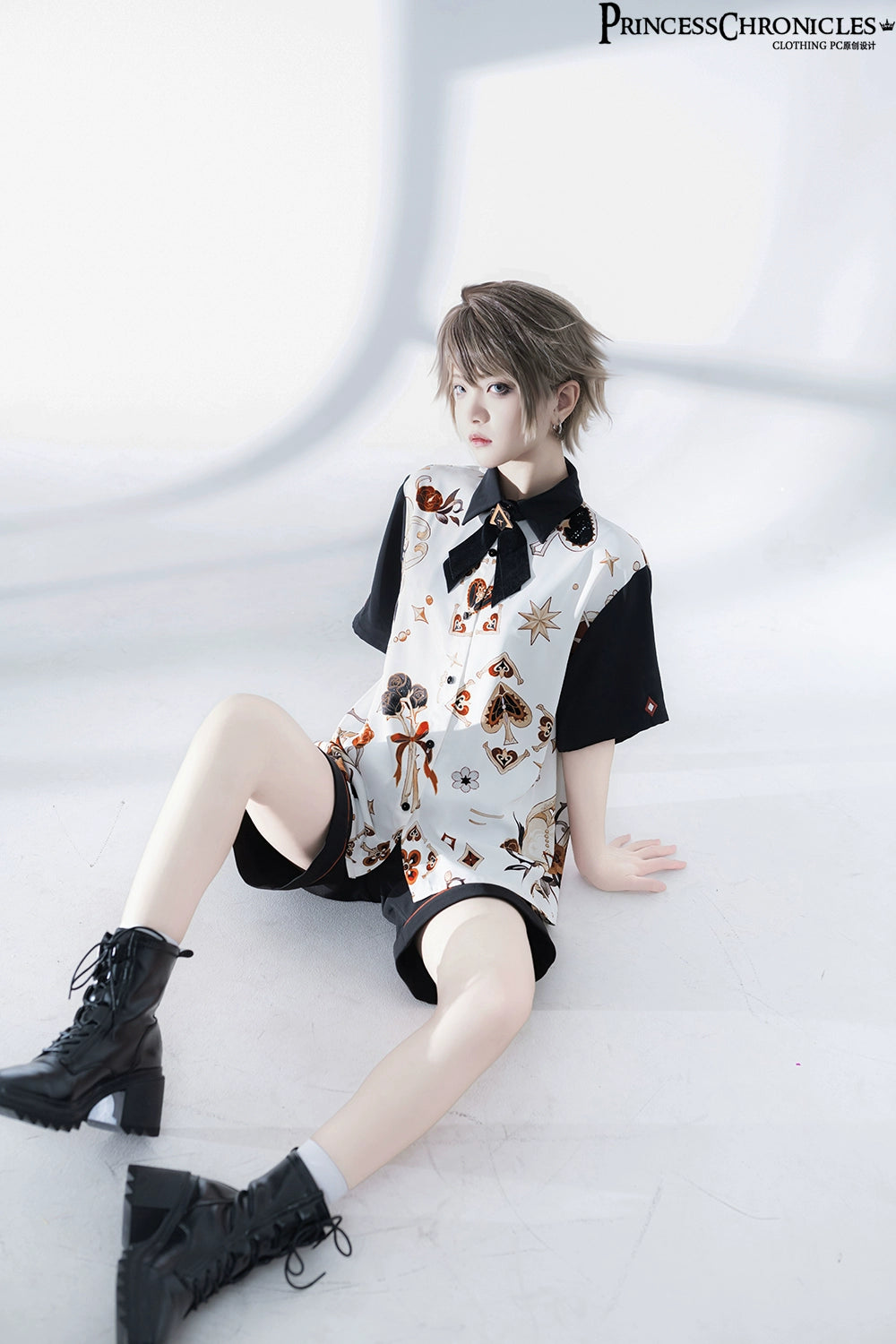 【予約販売】Flower Drunken Beauty 皇子系プリントブラウス