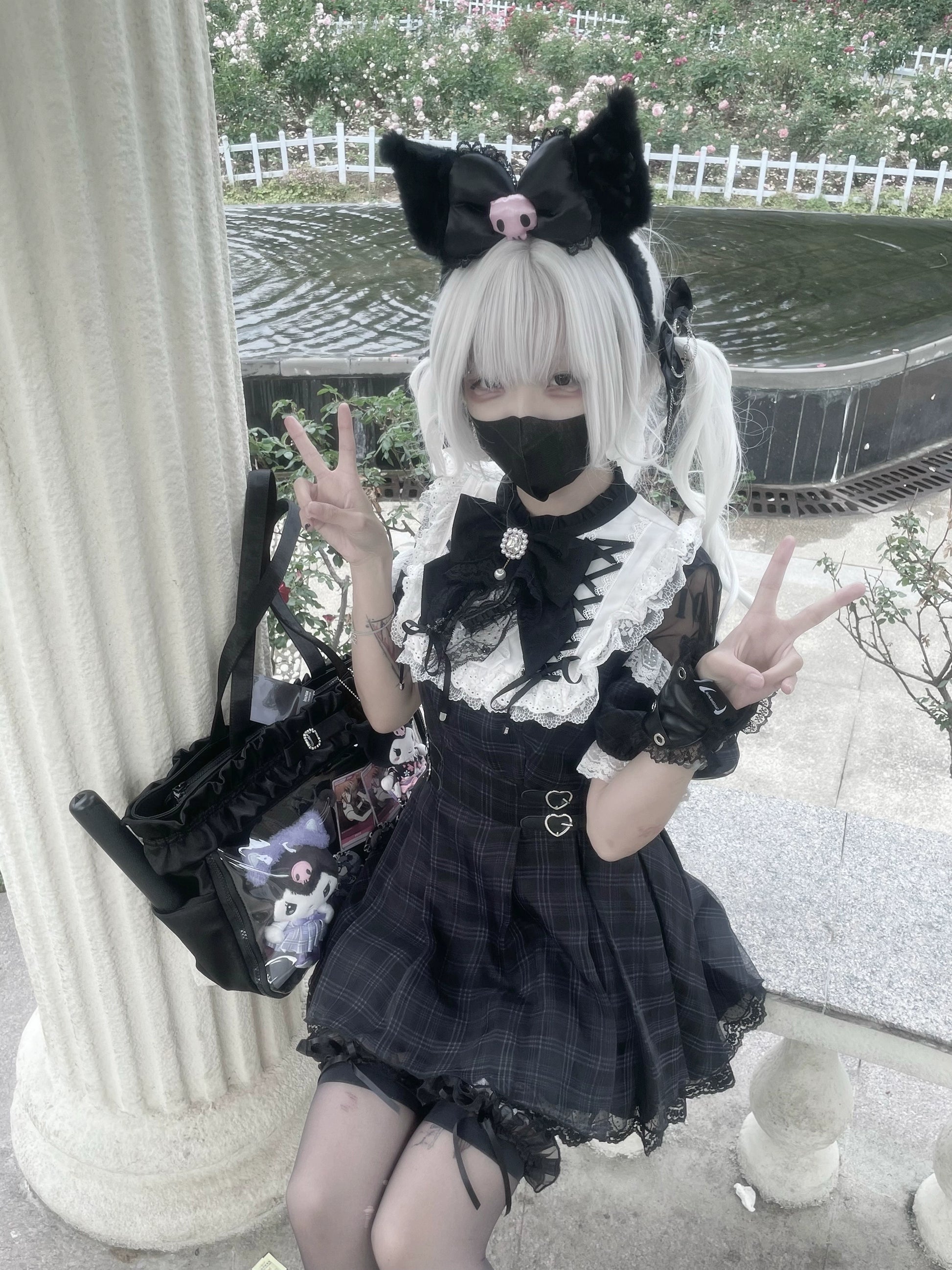 予約販売】 Angel Heartbeat Black フリルチェックミニ丈ワンピース 予約販売】 Angel Heartbeat Black フリルチェックミニ丈ワンピース