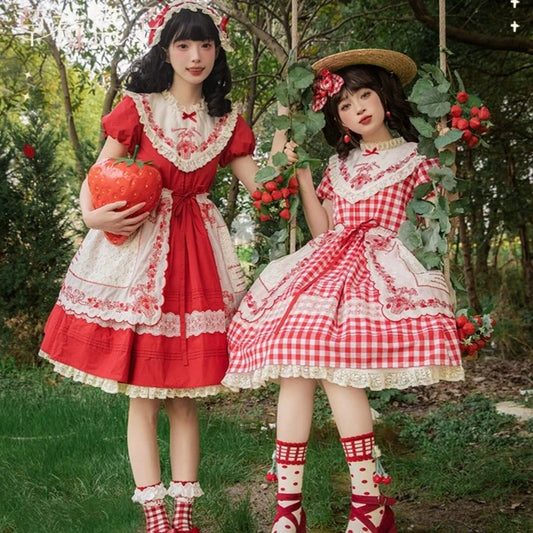 [Reservations until 4/24] Strawberry Basket Stand Collar Dress