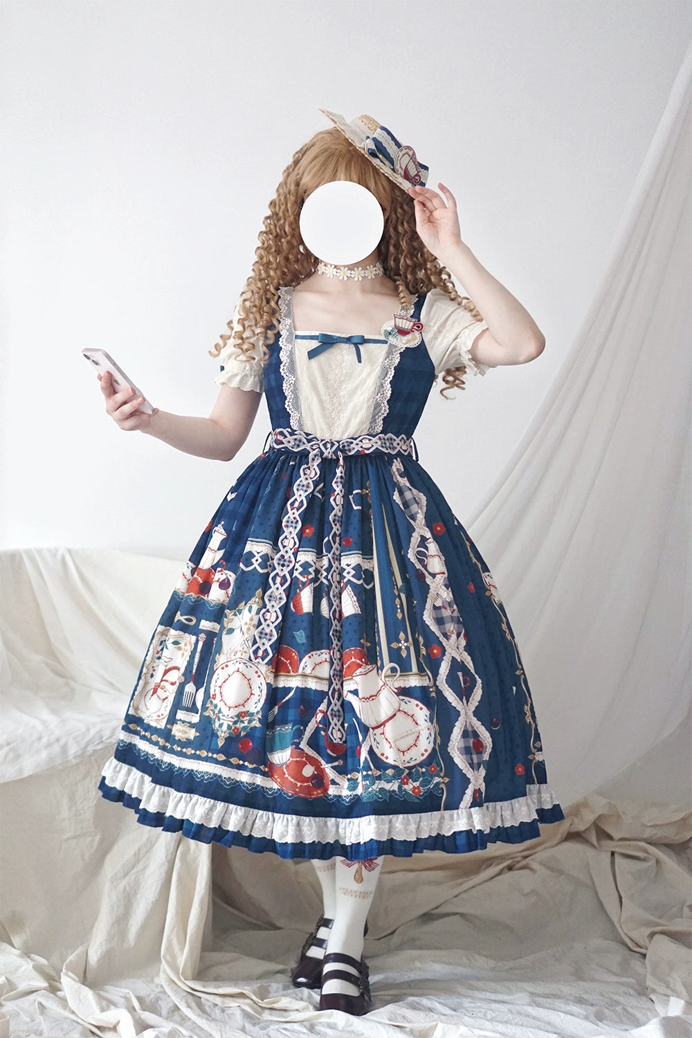 【予約販売】Picnic Tea Party スクエアネックワンピース