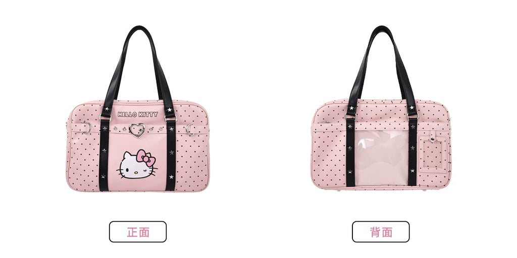 サンリオ キティ ピンクのスクール風トートバッグ