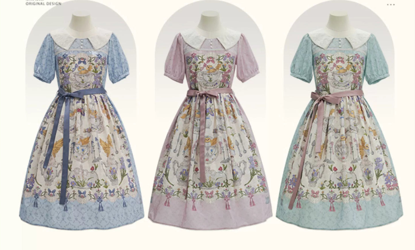 [Pre-orders available until 2/11] Illustration de Porcelaine Iris short-sleeved dress