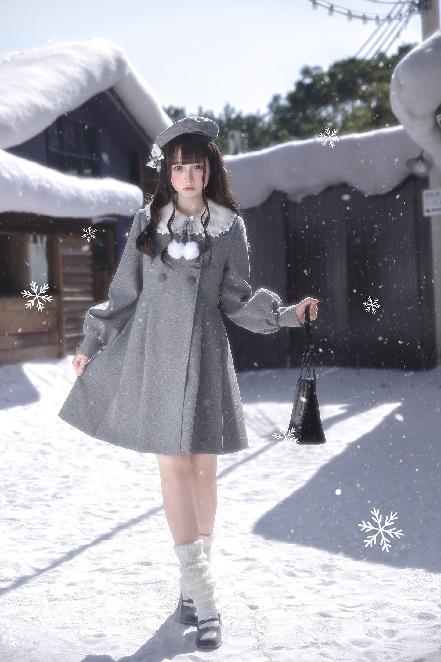 Miss Gray ふわふわ襟付きコート