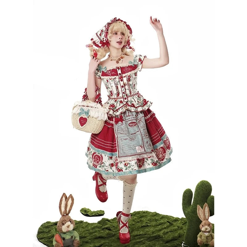 【販売期間終了】Apple Paradise トップス＆スカートのセット・ショート丈