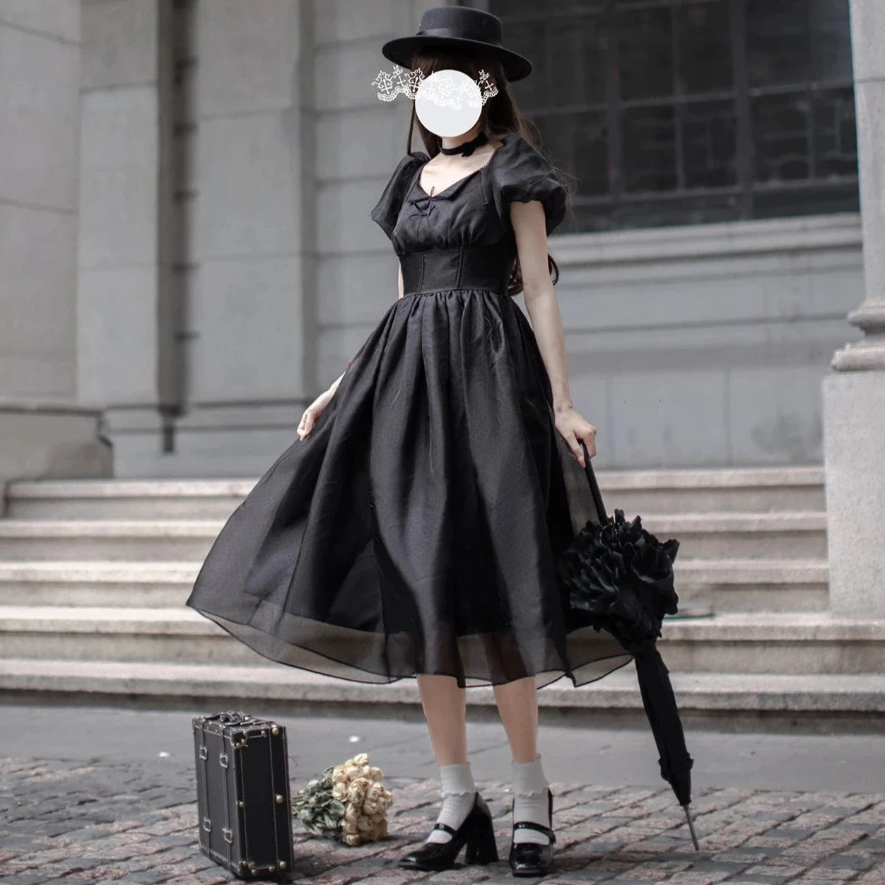 Eternal Nocturne French Retro Black Dress