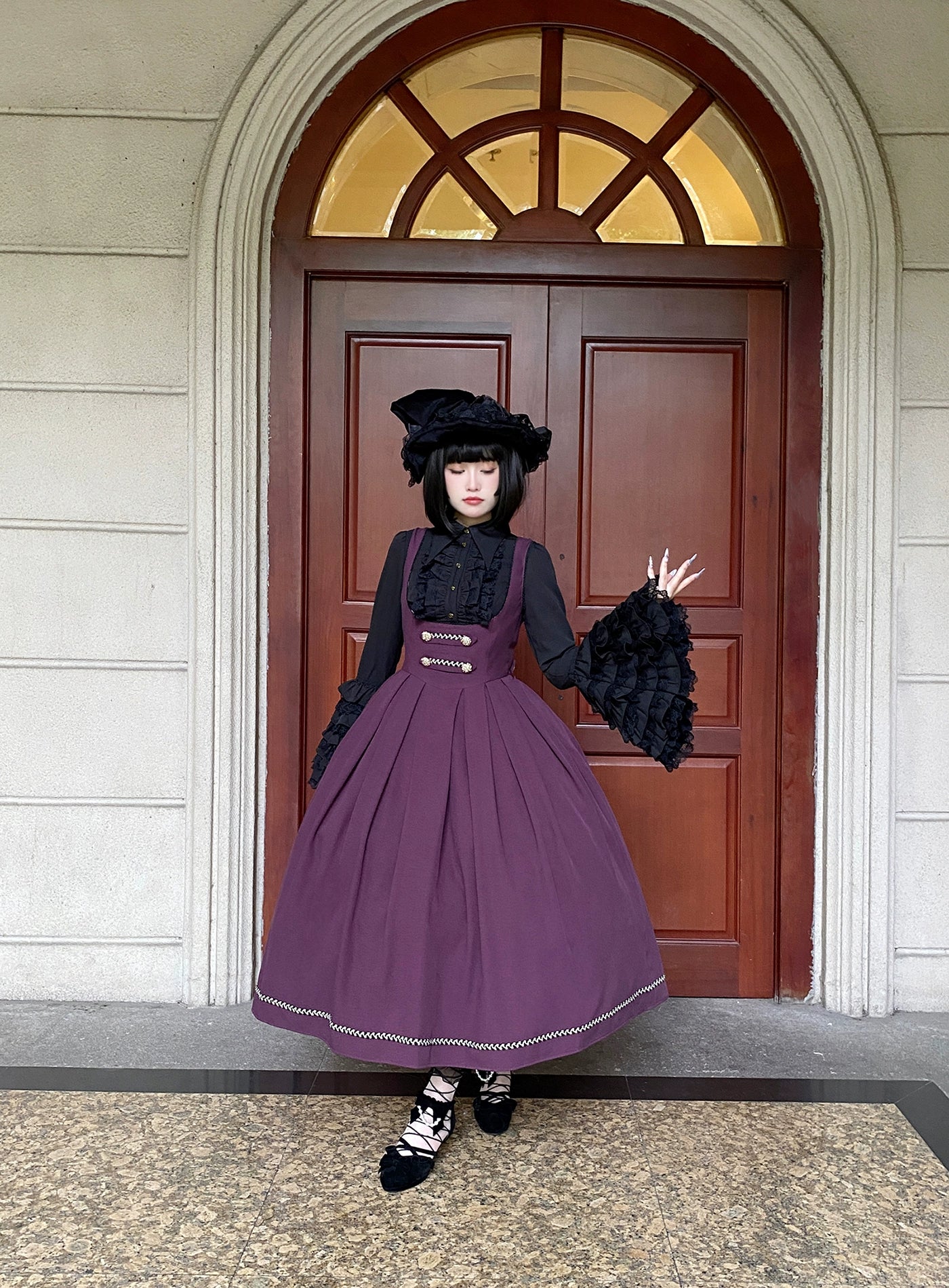 [Resale/Pre-orders available until 10/28] Bright Moon Corset Jumper Skirt, Plain Type [Dark Purple]