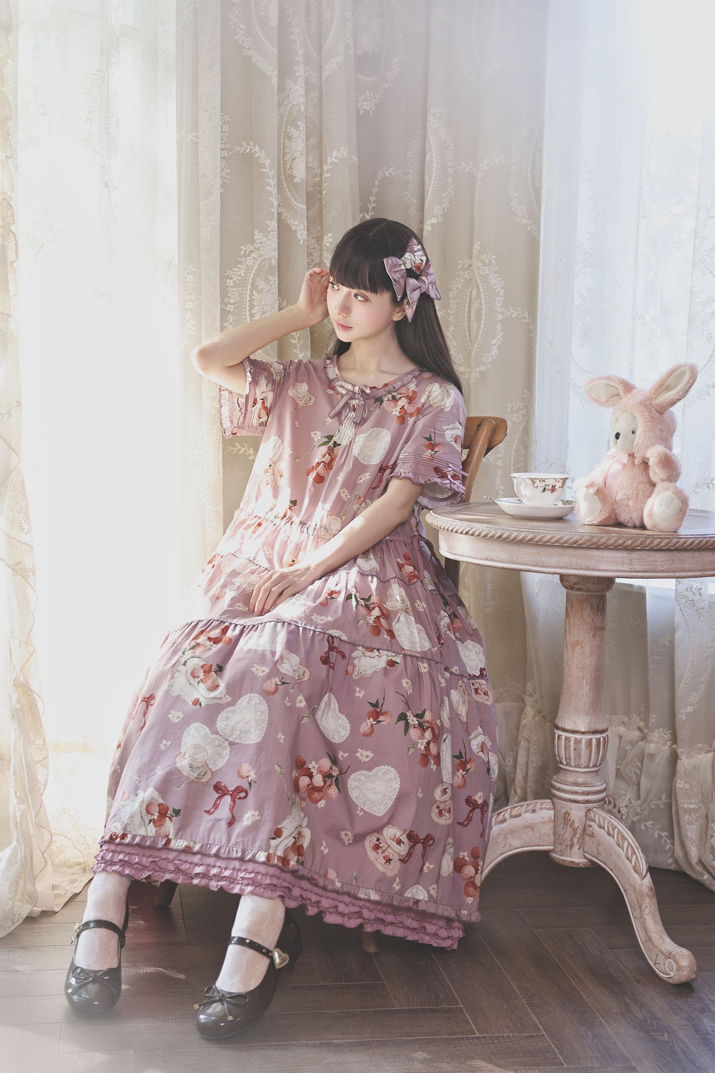 【受注予約1/22まで】Litchi Tea プリントワンピース