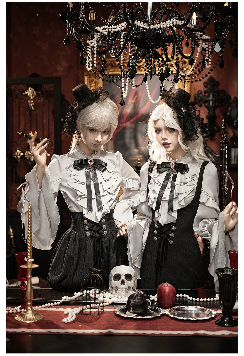 【予約販売】夜鴉 ゴシックブラウス＆スカートセット