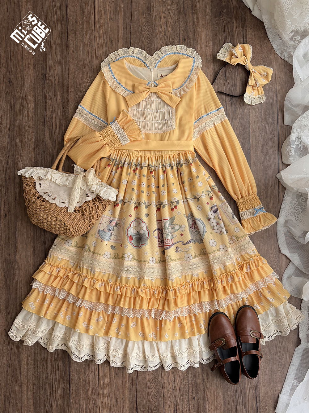 【予約販売】Sweetie Sheep フリルワンピース・プリントタイプ