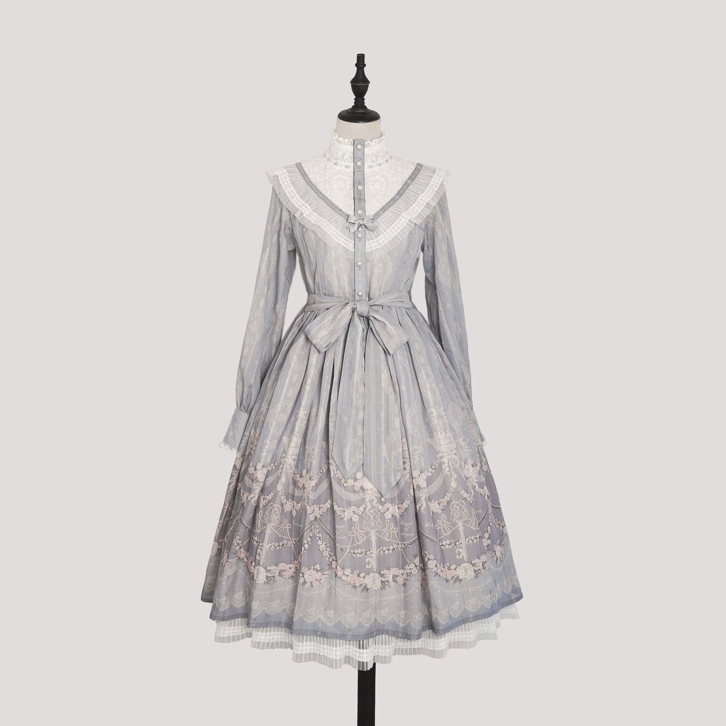 [Sale period ended] Romantic Memories Stand Collar Dress