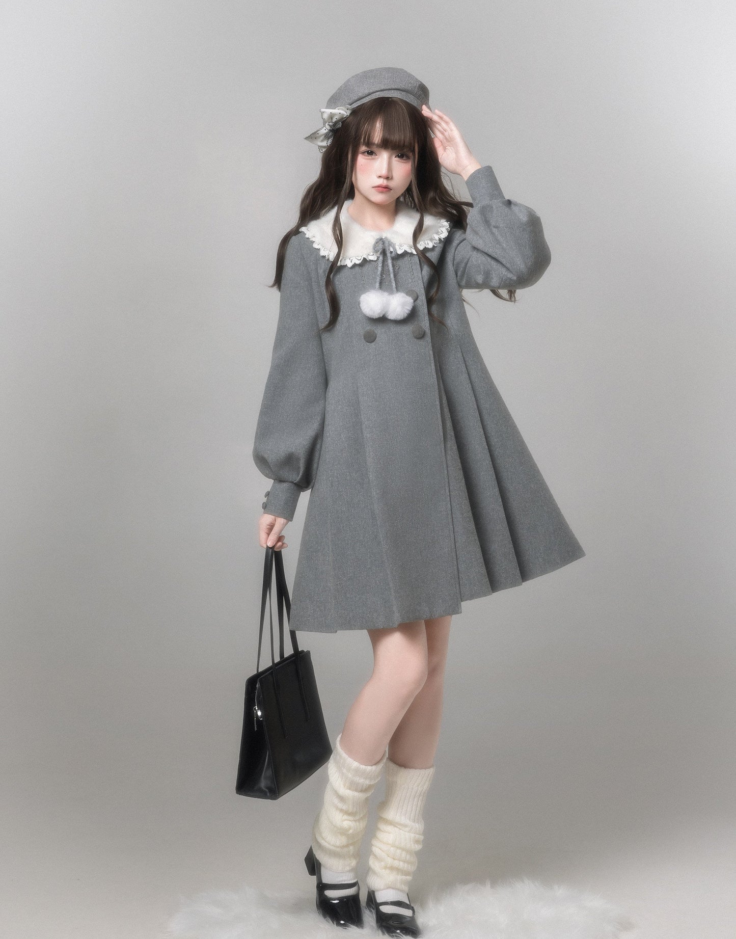 Miss Gray ふわふわ襟付きコート