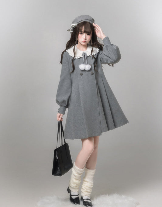Miss Gray ふわふわ襟付きコート