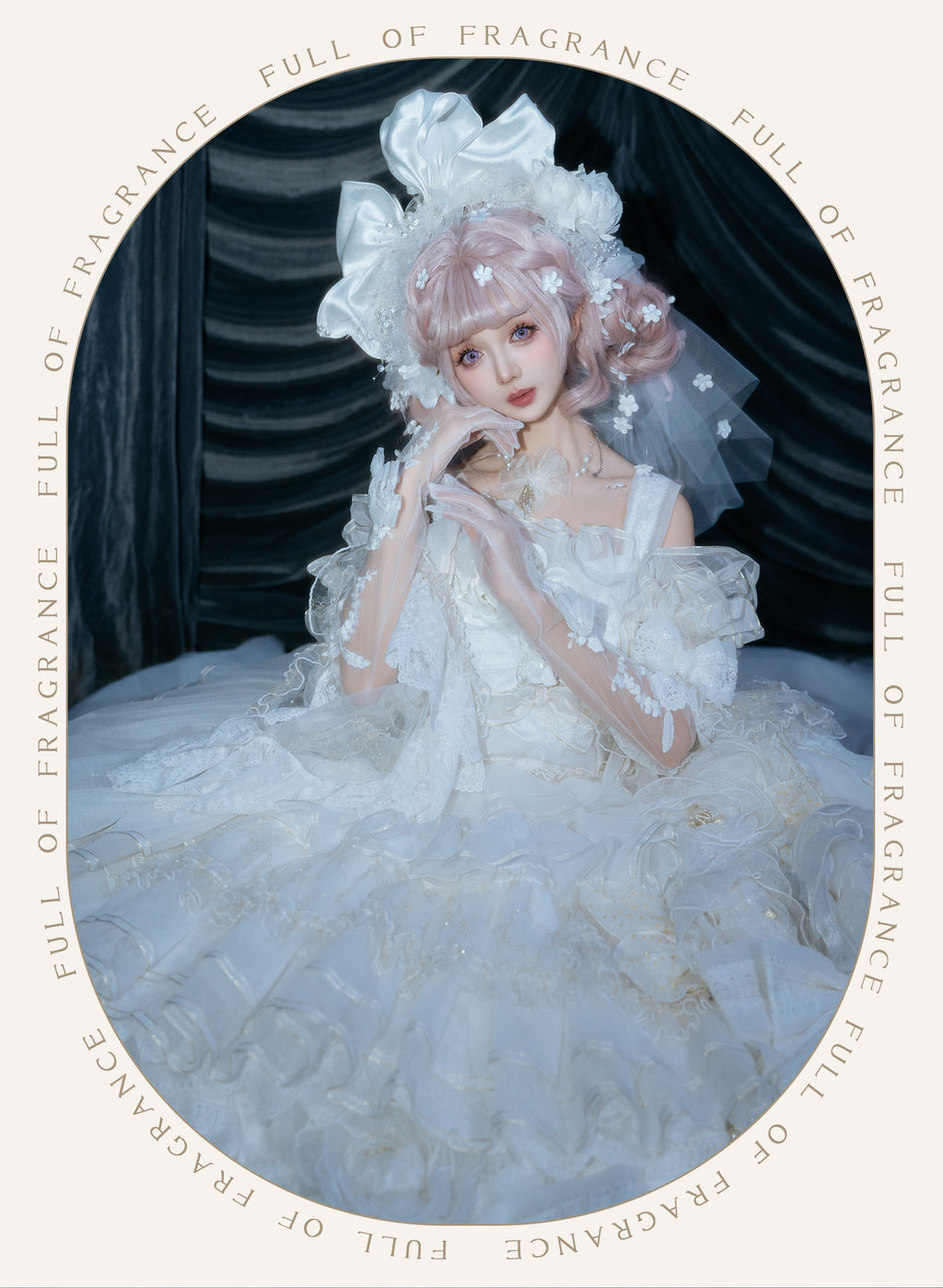 [Pre-orders available until 2/26] Full of Fragrance Dress with Train and Inner Skirt - White