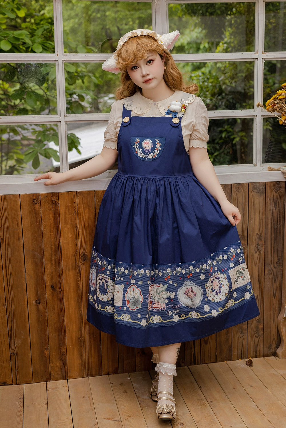 【予約販売】Sweetie Sheep プリントサスペンダースカート