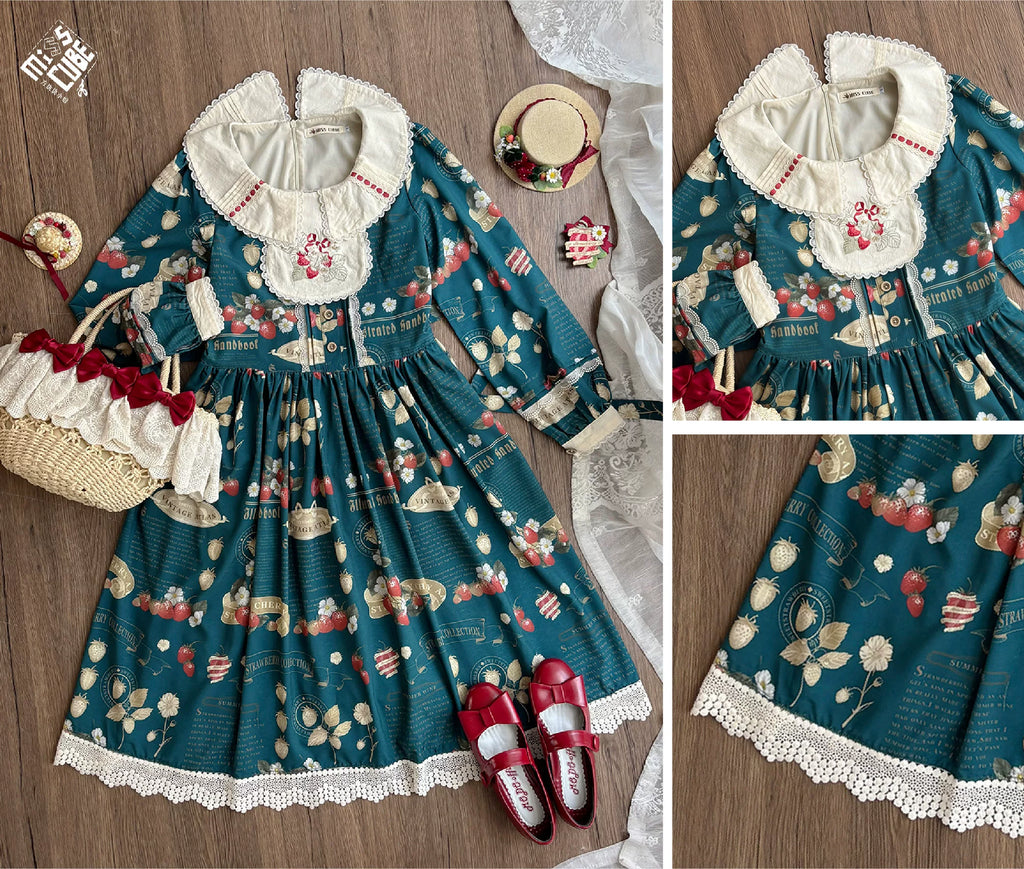 【受注予約9/16まで】Strawberry Journal2.0 ビブ付きワンピース