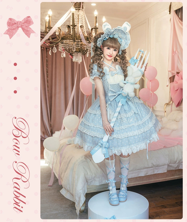 【受注予約6/11まで】Bow Rabbit 水玉ワンピース・全5色
