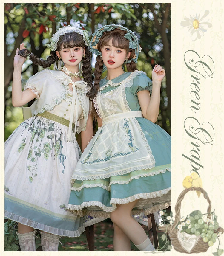 Honey Venus 白ぶどうのシアーエプロン – ロリータファッション通販RonRon Honey Venus 白ぶどうのシアーエプロン – ロリータファッション通販RonRon