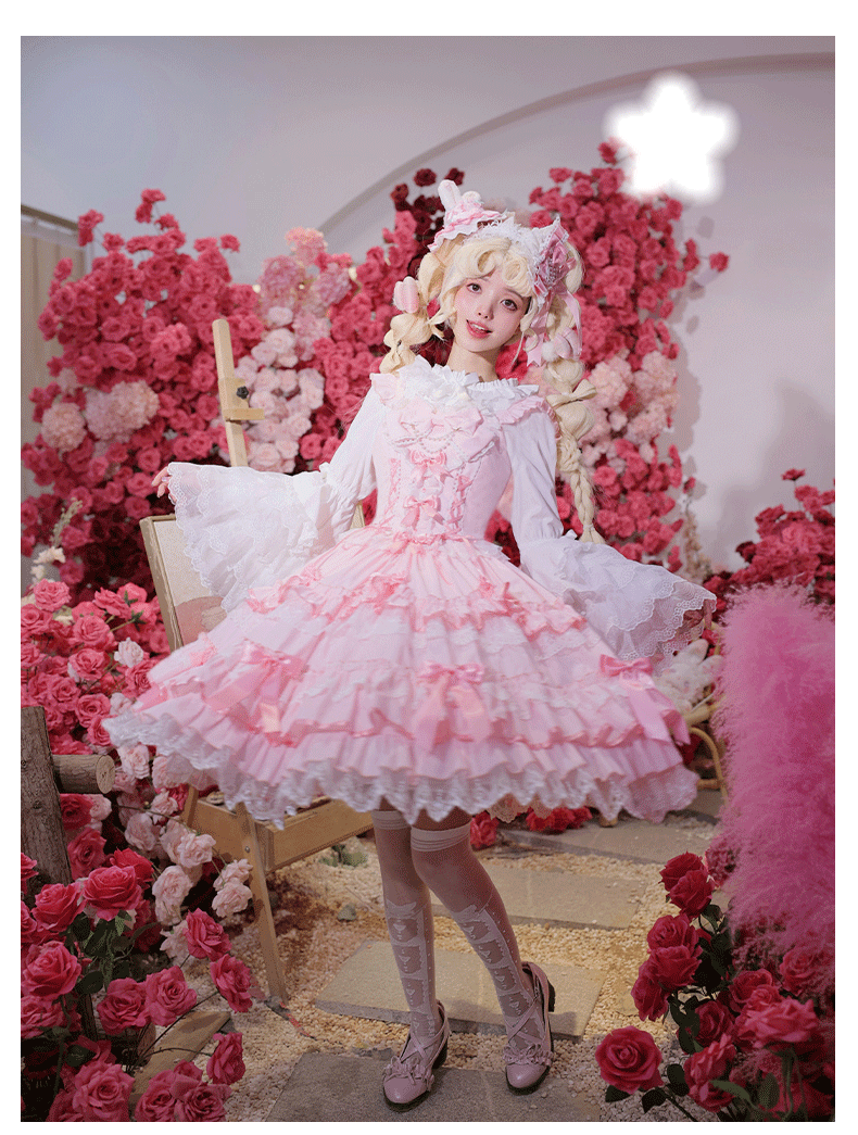 【予約販売】Antique Doll 刺繍レースのジャンパースカート