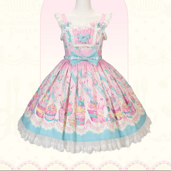 【受注予約1/26まで】Sweet Cup Cake プリントジャンパースカート