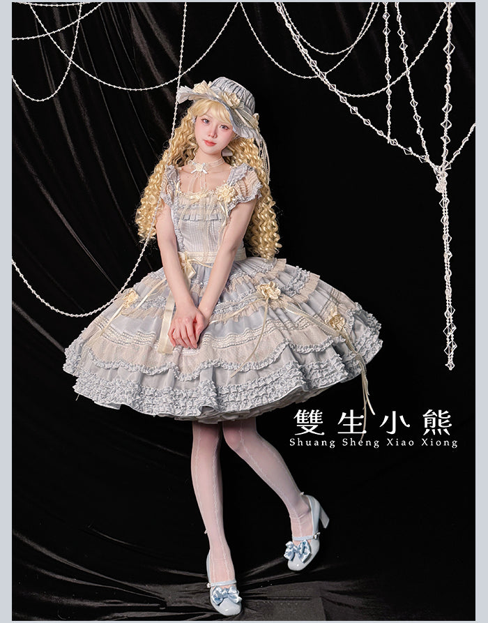 【受注予約4/28まで】Camellia Dream スクエアネックワンピース・ショート丈