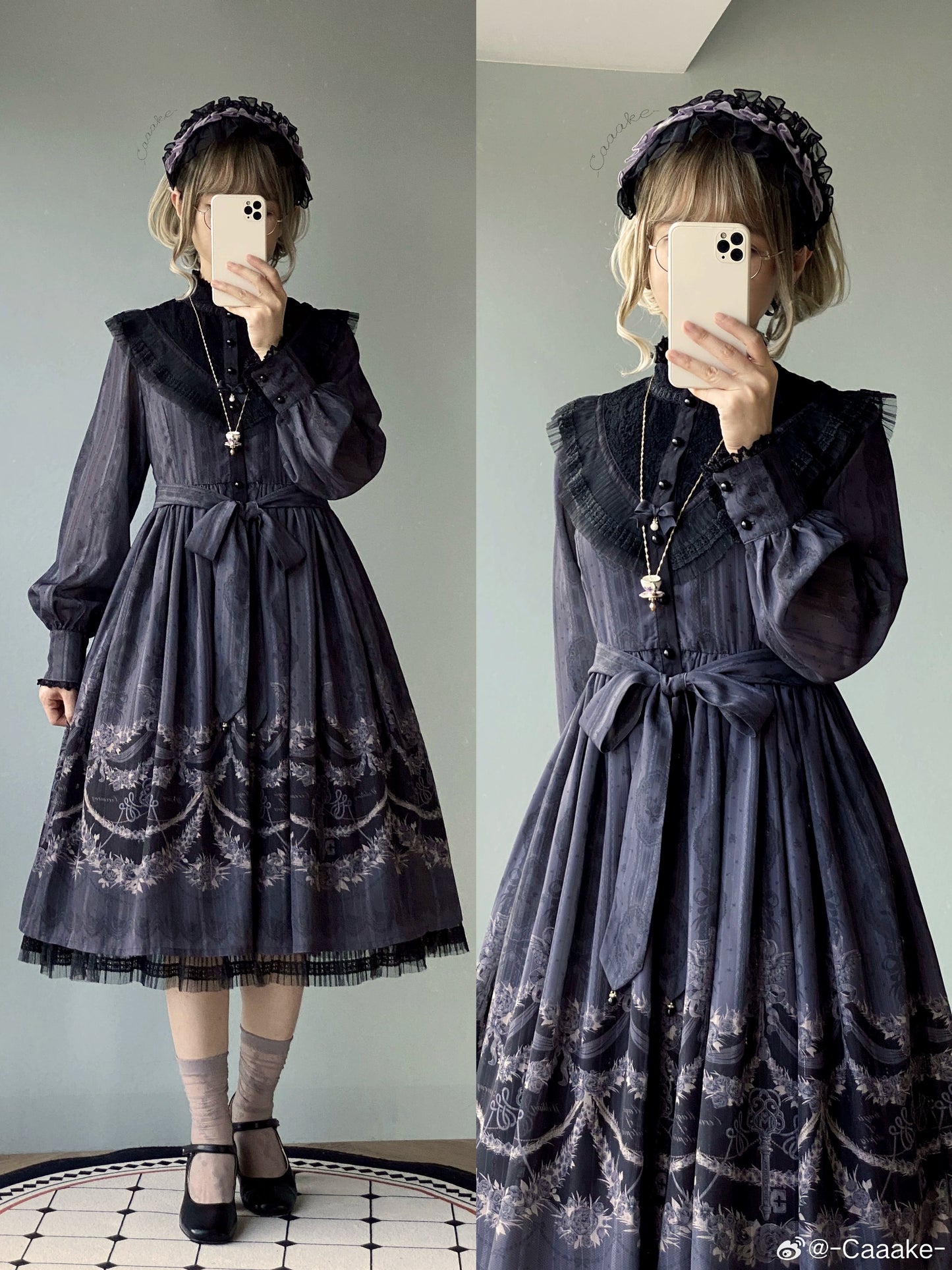 [Sale period ended] Romantic Memories Stand Collar Dress