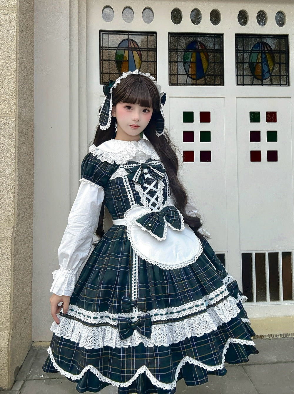 【予約販売】Checkered Petal Rabbit リボンワンピース