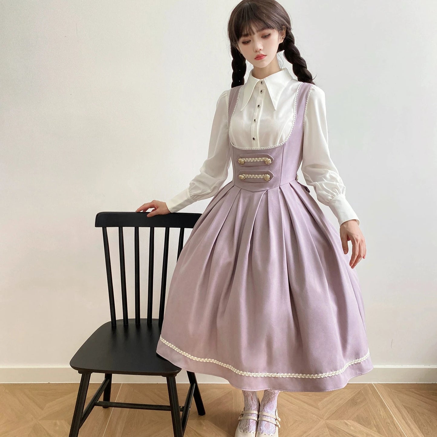 [Resale/Pre-orders available until 10/28] Bright Moon Corset Jumper Skirt, Plain Type [Lavender]