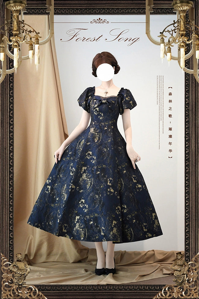 [Pre-orders available until 9/5] Brilliant Years Elegant foil-stamped long dress