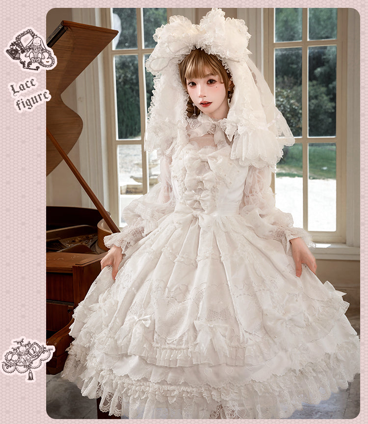 【受注予約12/23まで】Lace Figure 刺繍ジャンパースカート