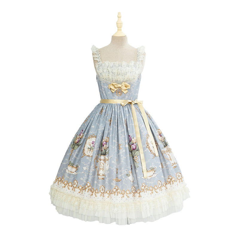 Tulip Tea Party レースとフリルのジャンパースカート
