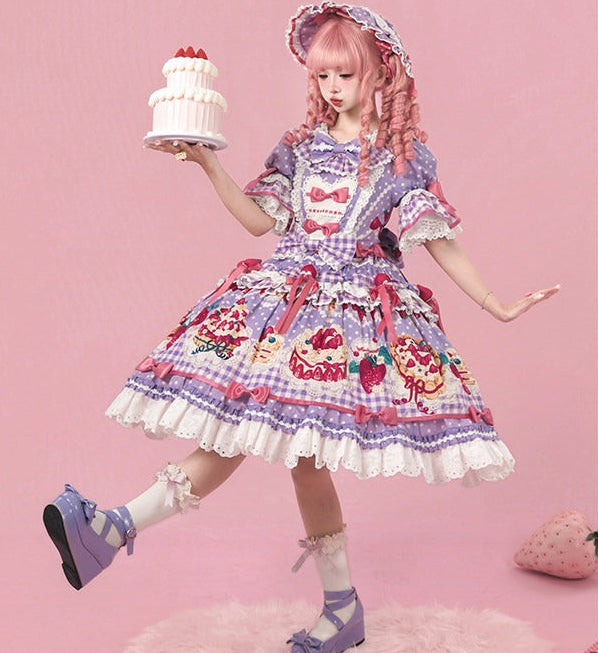 【受注予約8/26まで】Strawberry Cake Guide プリントワンピース 新色
