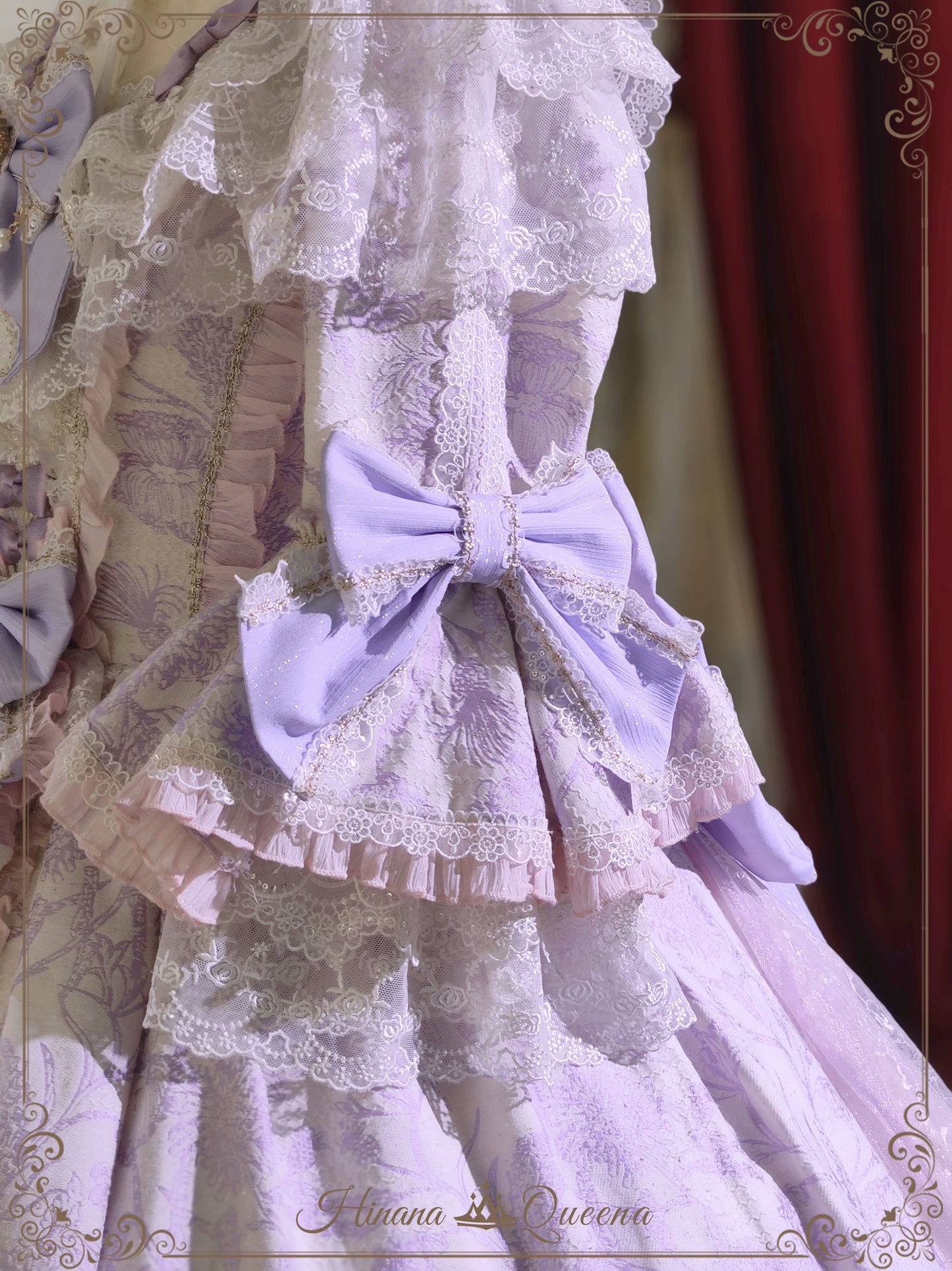 [Pre-orders available until 11/13] Rapunzel-style ribbon and lace luxury dress, short length